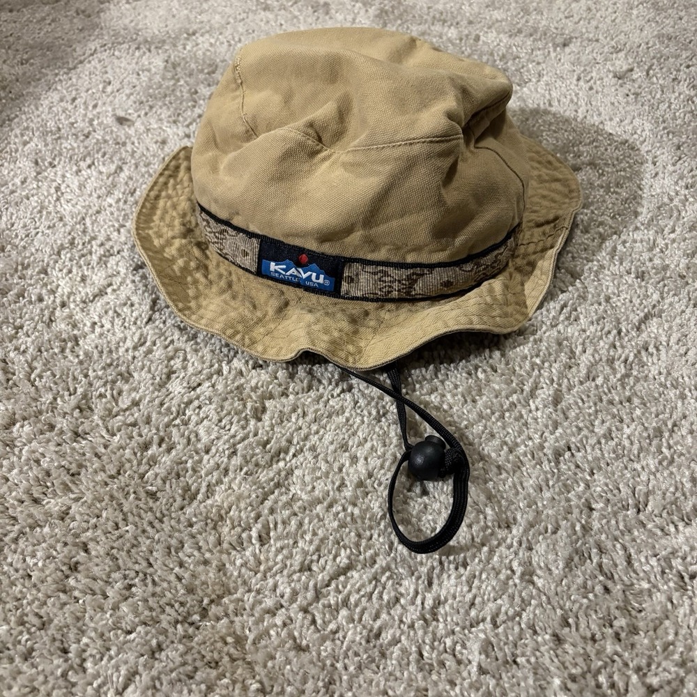 Vintage Kavu Bucket Hat Mens Small Brown Cotton Canvas Outdoor Fisherman Small
